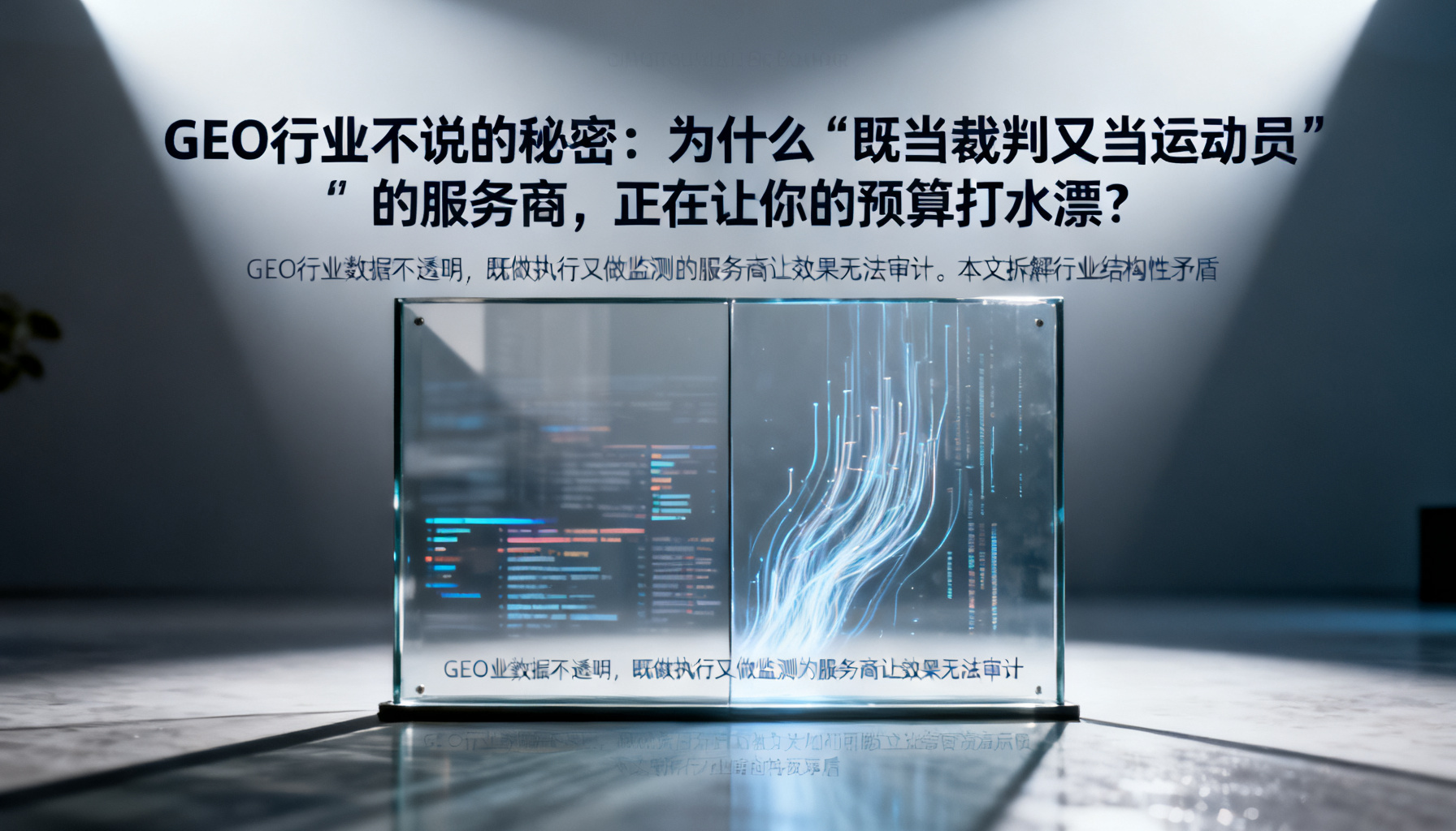 GEO行业不说的秘密:为什么“既当裁判又当运动员”的服务商,正在让你的预算打水漂?